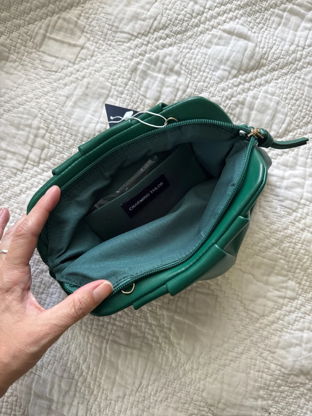 Dark green clutch purse bag handbag NWT
